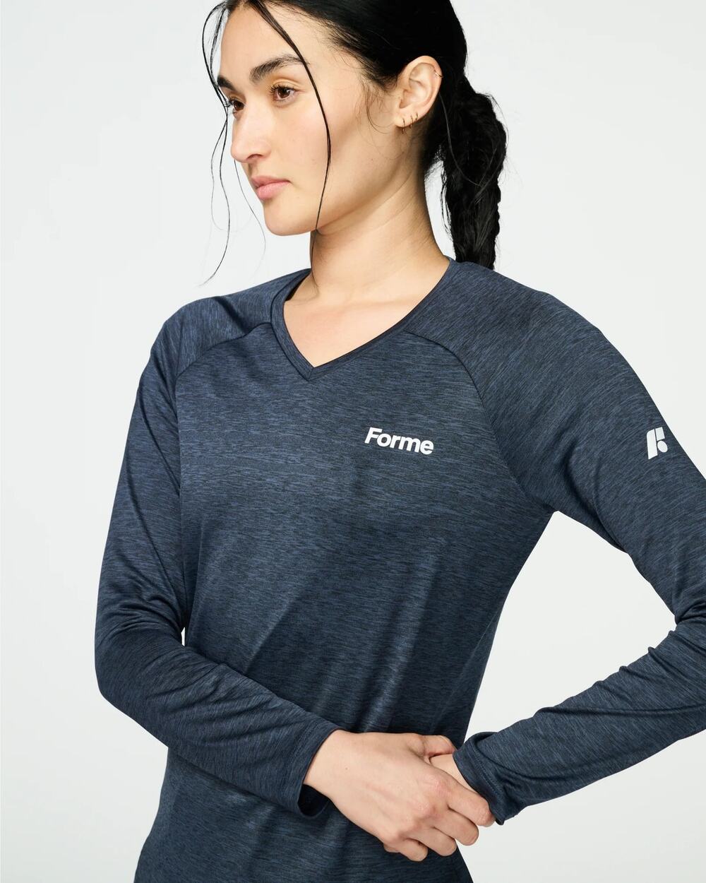 Forme Women's Revive Long Sleeve Top Ocean Navy Blue Sz S Posture Back Recovery